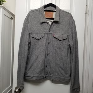 Levi Strauss & Co. Mens Collared Snap down Sweatshirt Jacket